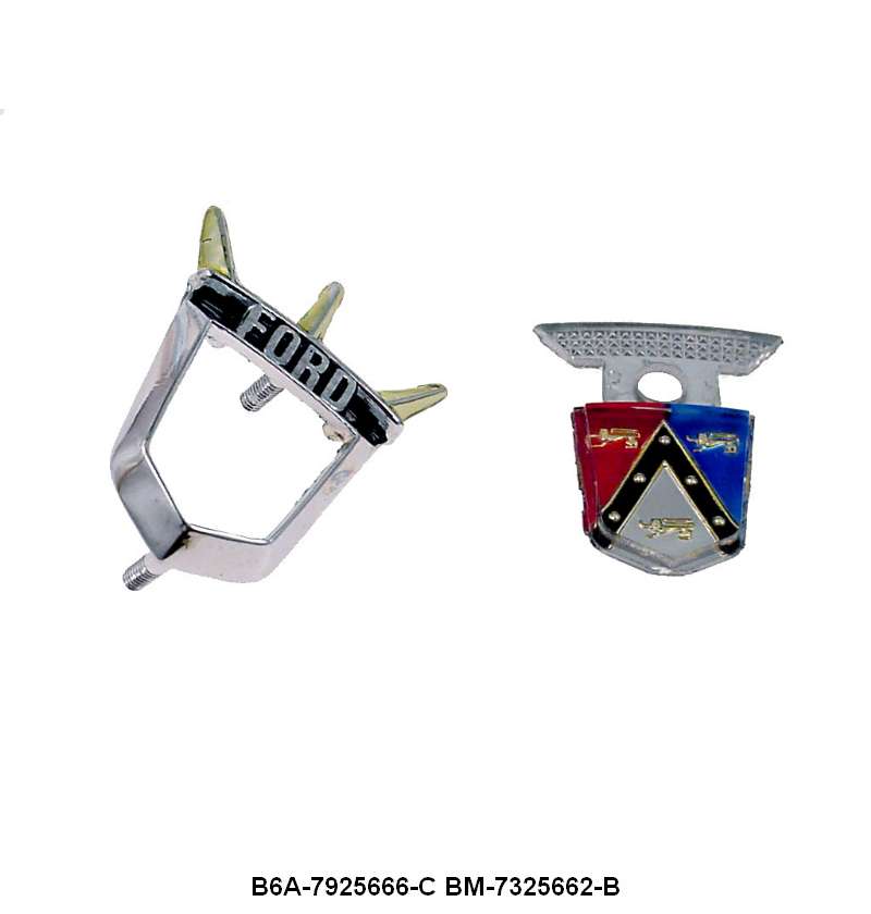 REAR SEAT BACK PLASTIC EMBLEM - 54-59 PASSENGER, 55-57 TBIRD