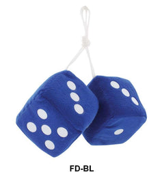 UNIVERSAL FUZZY DICE - BLUE WITH WHITE DOTS
