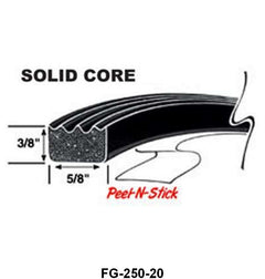UNIVERSAL SPONGE SEAL-SOLID RIBBED - 3/8" HIGH, 5/8" WIDE, 20' LENGTH
