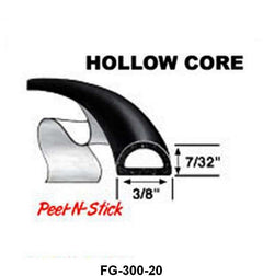 UNIVERSAL SPONGE SEAL-HOLLOW CORE - 7/32" HIGH, 3/8" WIDE, 20' LENGTH