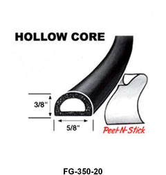 UNIVERSAL SPONGE SEAL-HOLLOW CORE - 3/8" HIGH, 5/8" WIDE, 20' LENGTH