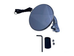 EDGE OF DOOR PEEP MIRROR - CURVED ARM, 4" HEAD CONVEX 12 V W/LED TURN