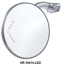 EDGE OF DOOR PEEP MIRROR - CURVED ARM, 4" HEAD 12 V W/LED TURN