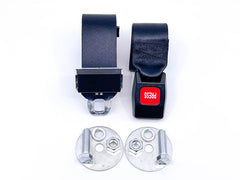 SEAT BELT - 74" BLACK PUSH BUTTON WITH HARDWARE