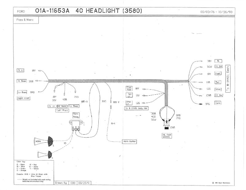 HEADLIGHT WIRING HARNESS - 40 PASS/MERC, 41 SEDAN