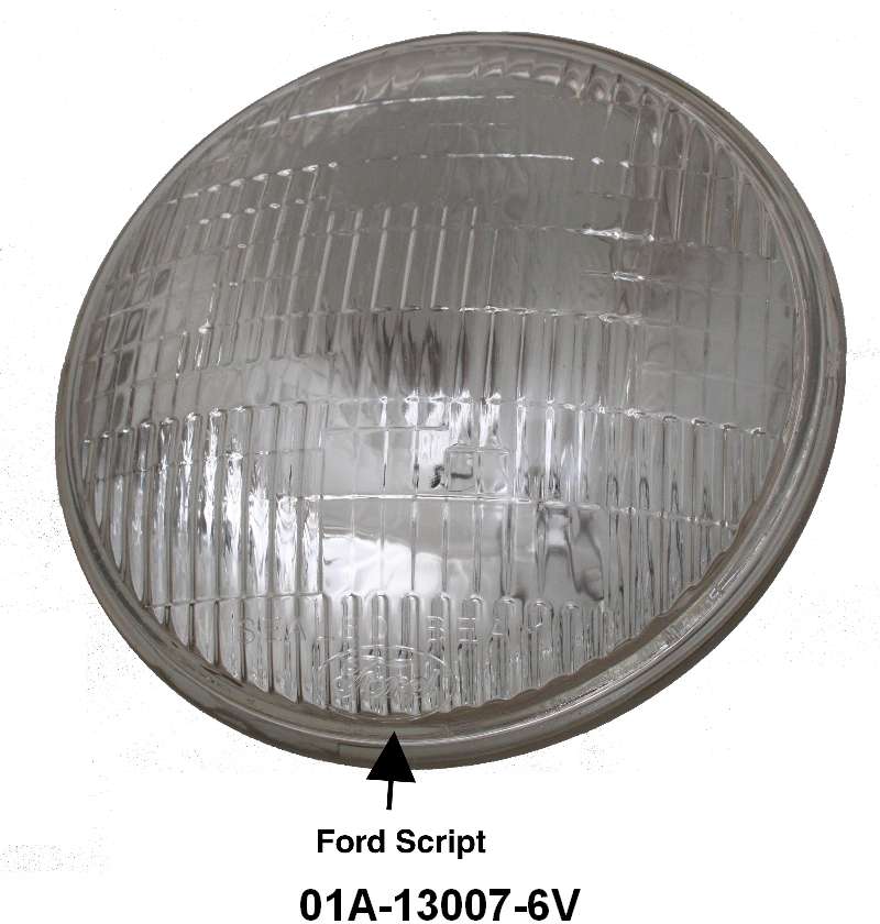 FORD LOGO HALOGEN SEALED BEAM HEADLIGHT BULB - 40-55 PASS/PICKUP 6V