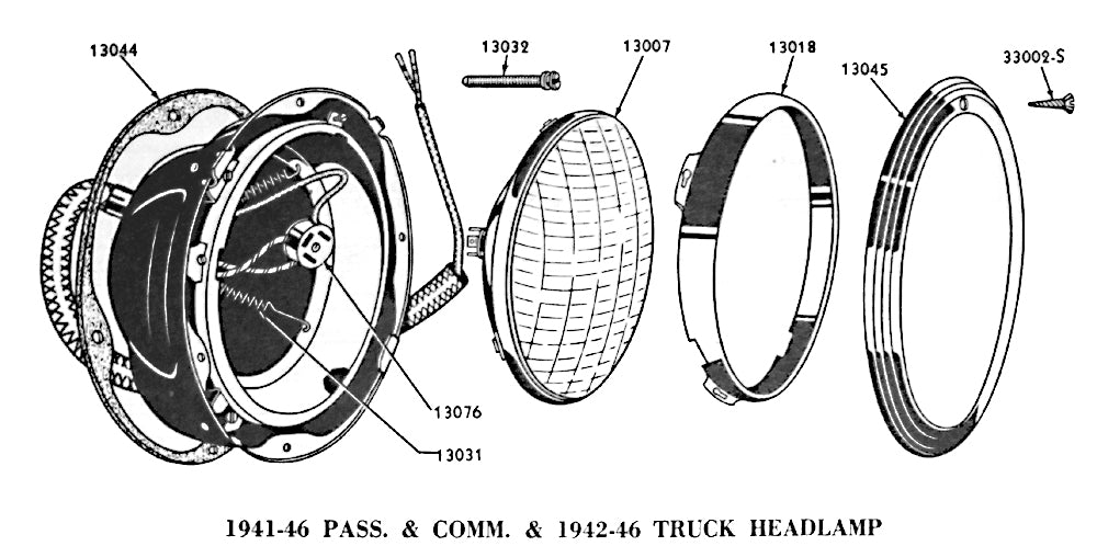 HEADLIGHT BULB RETAINING RING - 40-57 PASS/MERC/PU, 61-66 F-100/F-350