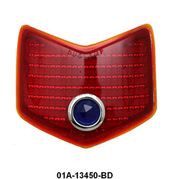 TAIL LIGHT LENS - 40 PASS EXCEPT WAGON GLASS WITH BLUE DOT