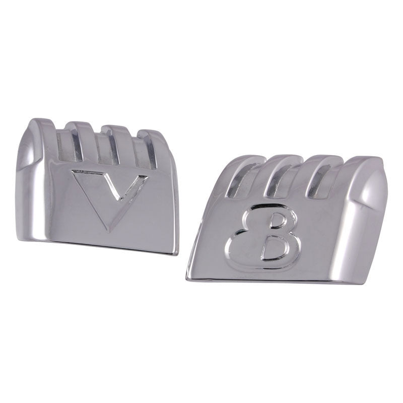 FRONT HOOD EMBLEMS - 40 STD PASS, 40 PICKUP "V8", NO PAINT