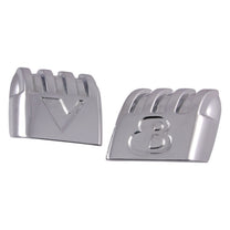 FRONT HOOD EMBLEMS - 40 STD PASS, 40 PICKUP "V8", NO PAINT