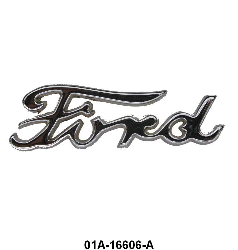 HOOD SIDE EMBLEM - 40 DLX PASS "FORD" WITHOUT PAINT