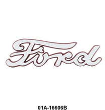 HOOD SIDE EMBLEM - 40 DLX PASS "FORD" PAINTED RED EDGES