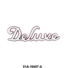 HOOD SIDE EMBLEM - 40 DLX PASS "DELUXE" PAINTED RED EDGES