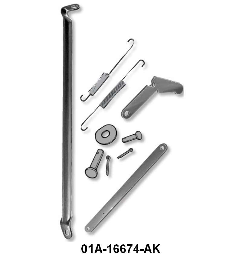 HOOD RELEASE LINKAGE & SUPPORT BRACE KIT - 40 STANDARD, 40-41 PICKUP