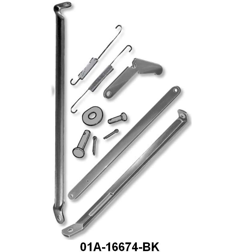 HOOD RELEASE LINKAGE & SUPPORT BRACE KIT - 40 DELUXE