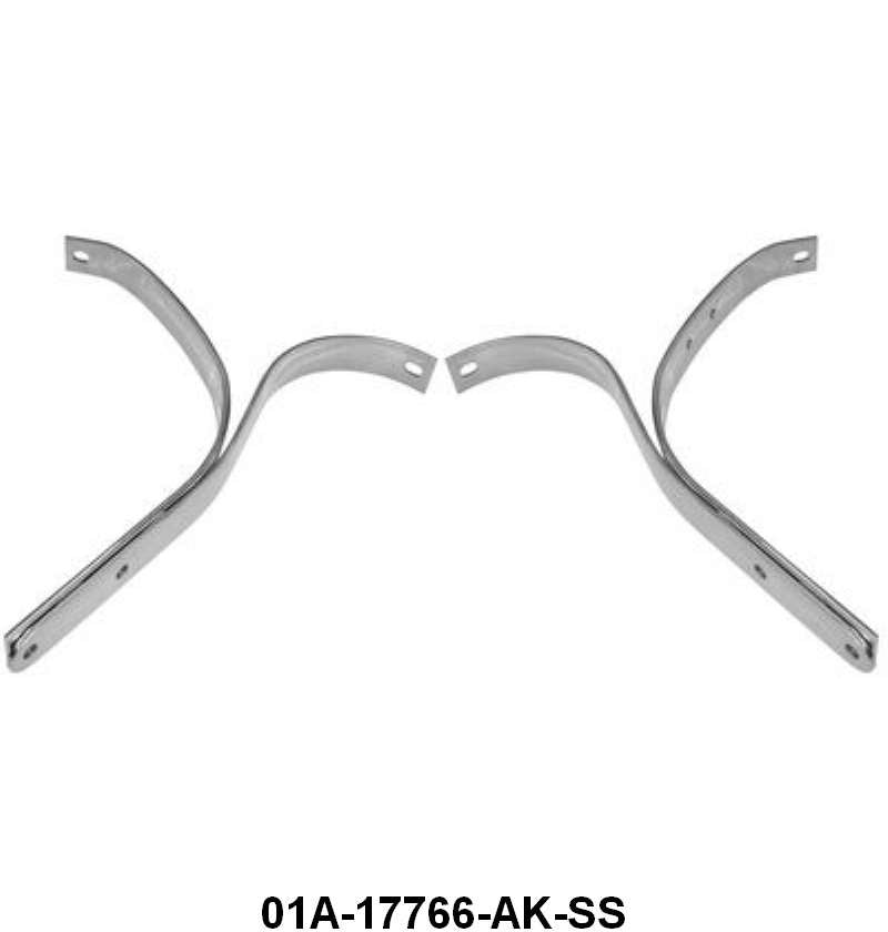 POLISHED STAINLESS STEEL FRONT BUMPER BRACKETS - 40 STD PASS, 40-41 PICKUP 4 PCS