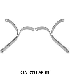 POLISHED STAINLESS STEEL FRONT BUMPER BRACKETS - 40 STD PASS, 40-41 PICKUP 4 PCS