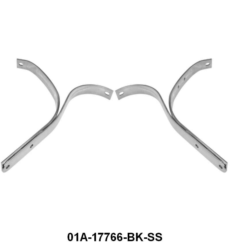 POLISHED STAINLESS STEEL FRONT BUMPER BRACKETS - 40 DLX PASSENGER 4 PCS