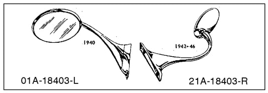 COWL MOUNT MIRROR - 40 PASSENGER LEFT HAND W/PAD