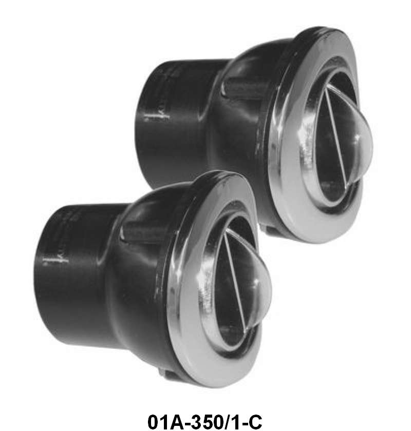 STEEL DASH PANEL A/C VENTS - 40 PASSENGER W/CHROME