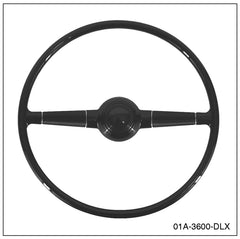 STEERING WHEEL - 40 PASS, 40-47 PU W/ PLAIN HORN BUTTON, 17