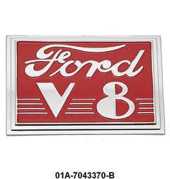 TRUNK EMBLEM - 40 DLX PASS, RED BACKGROUND