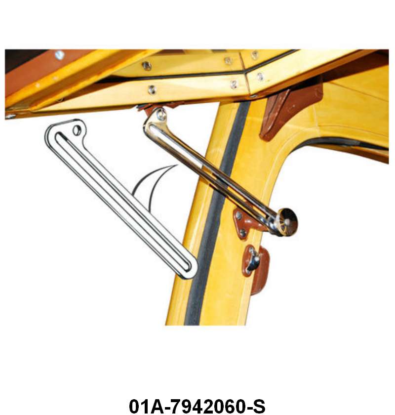 TAILGATE CHROME UPPER LIFT ARM - 40-48 WGN 9-1/8"F