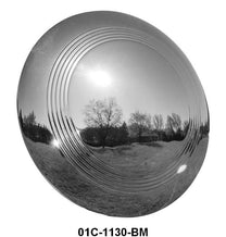 STAINLESS BABY MOON HUB CAP - SMOOTH WITH RIDGES, NO V8 EMBLEM