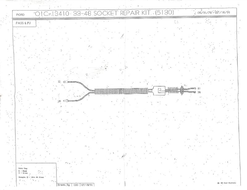 TAIL LIGHT SOCKET WITH WIRE - 33-48 PASSENGER, 39-41 MERCURY