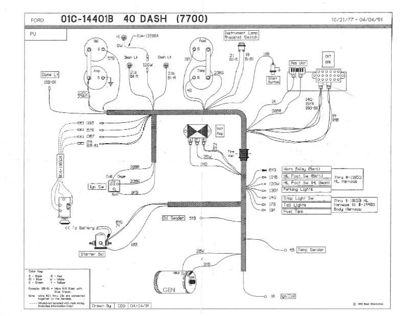 UNDER DASH TO ENGINE WIRES (COWL HARNESS) - 40 PICKUP
