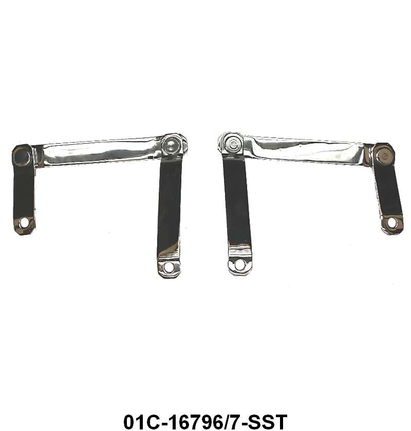 HOOD HINGE BRACKETS - 39-40 MERCURY, 40-47 PICKUP STAINLESS