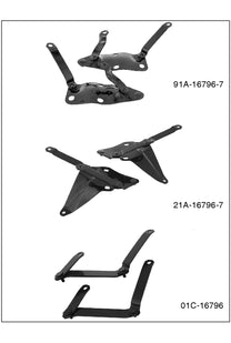 HOOD HINGE BRACKETS - 39-40 MERCURY, 40-47 PICKUP, BLACK