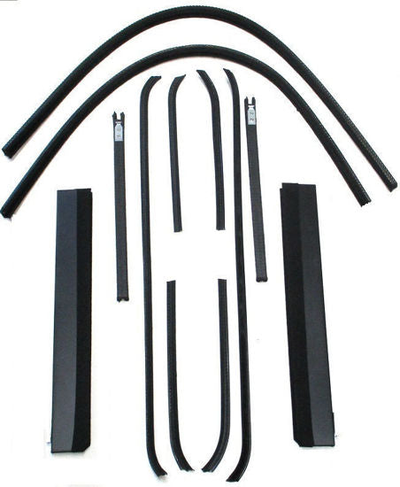 STAINLESS DOOR WINDOW CHANNEL KIT - 40-41 PICKUP WITHOUT METAL FRAME ON GLASS