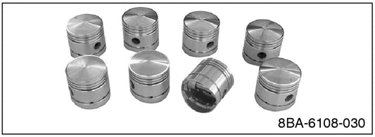 PISTONS - 32-42 .020 O/S PISTON & PIN SET 4-RING DOME TOP