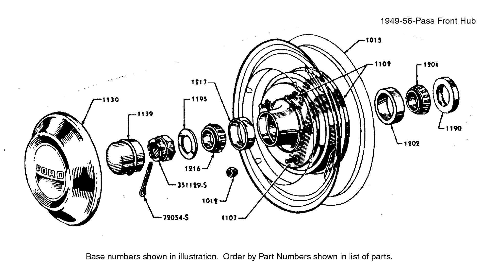 FRONT DRUM INNER BEARING RACE - 49-51 MERCURY, 48-52 F-1, 53-56 F-100