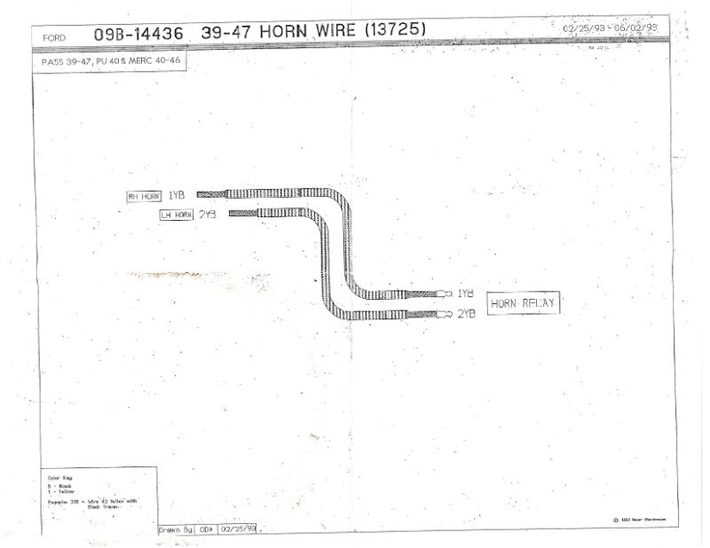 HORN MOTOR WIRE - 39-EARLY 47 PASS/MERC