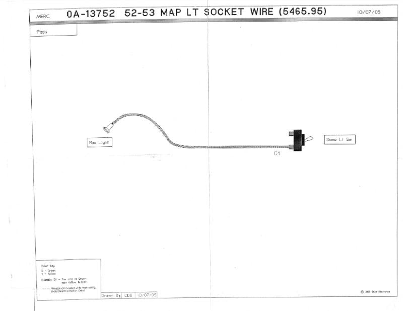 MAP LIGHT SOCKET WIRE - 52-53 MERCURY