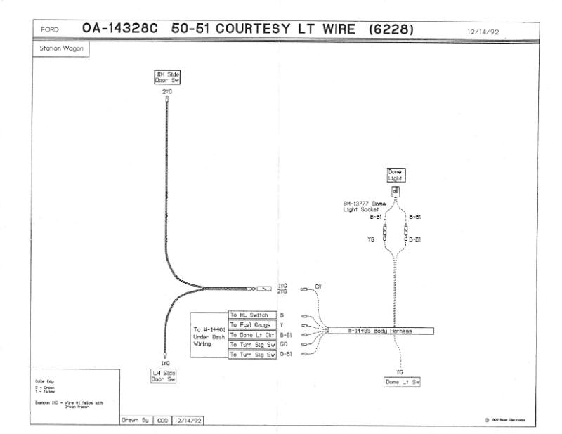 DOOR JAMB SWITCH TO TAIL LIGHT WIRE - 50-51 WAGON