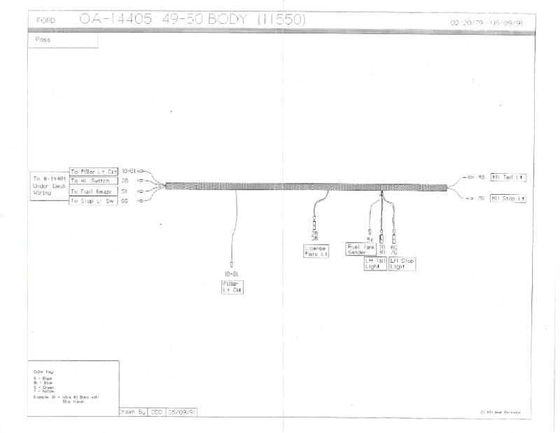 TAIL LIGHT WIRING HARNESS - 49-50 COUPE, SEDAN