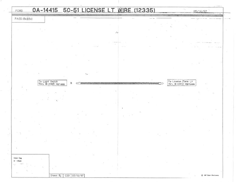 LICENSE PLATE LIGHT WIRE - 50-51 PASS EXCL WGN