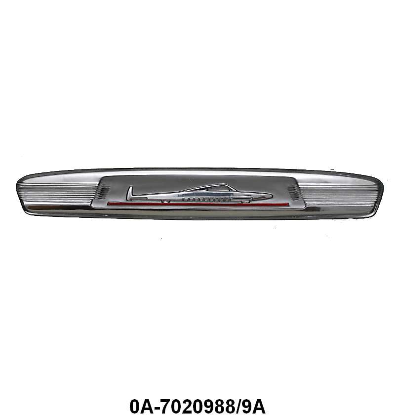 DOOR PANEL PLASTIC EMBLEM - 50 COUPE/SEDAN GRAY