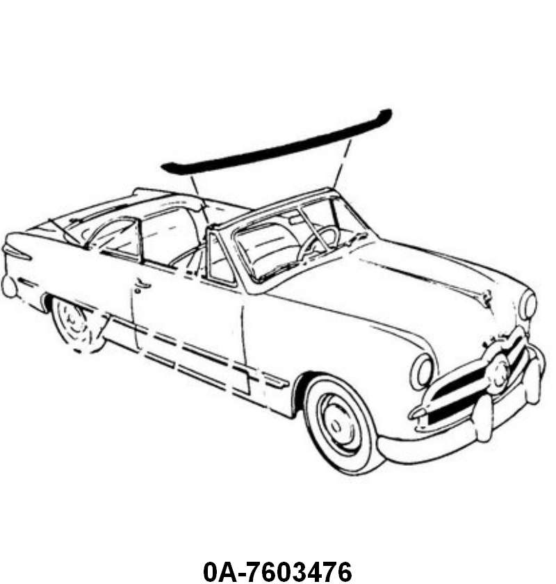 CONVERTIBLE HEADER BOW SEAL - 49-51 CONV TOP OF WINDSHIELD