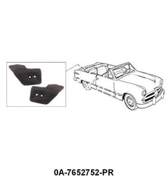 LOWER BACK TOP OF QUARTER WINDOW PADS - 50-51 CONVERTIBLE