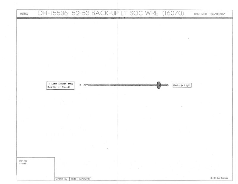BACK-UP LIGHT SOCKET WIRE - 52-53 MERCURY
