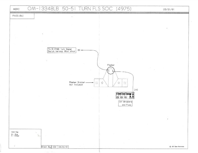 TURN SIGNAL FLASHER HARNESS - 50-51 MERCURY