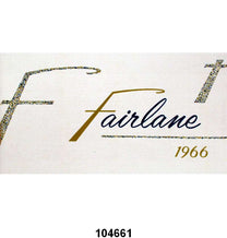 OWNERS MANUAL - 66 FAIRLANE