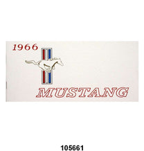 OWNERS MANUAL - 66 MUSTANG