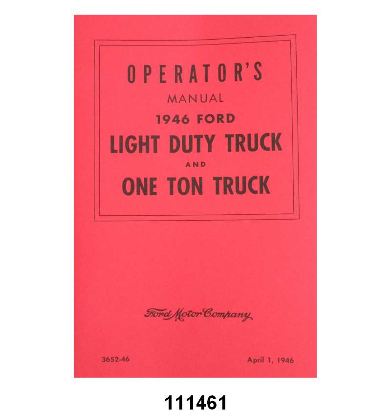 OWNERS MANUAL - 46 1/2 - 1 TON