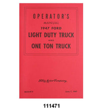 OWNERS MANUAL - 47 1/2 - 1 TON PICK UP