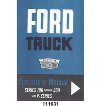 OWNERS MANUAL - 63 F-100/F-350